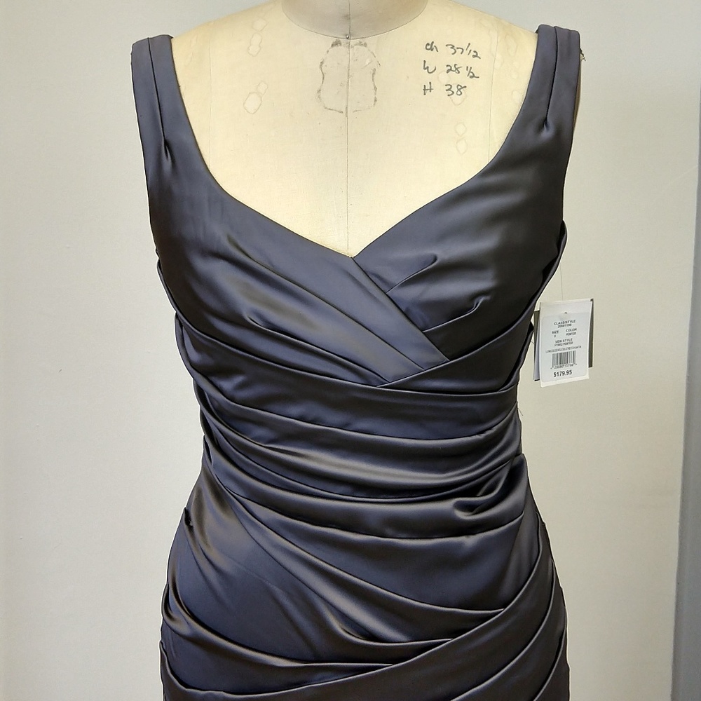 David's Bridal Satin Stretchy Gown